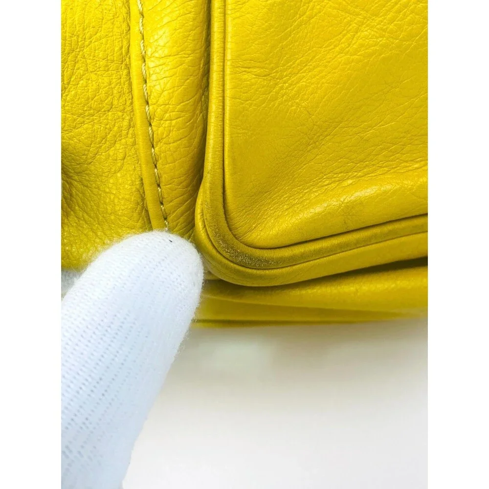 Toscani Italy Mustard Yellow Genuine Leather Slouchy Hobo Shoulder Bag Purse
